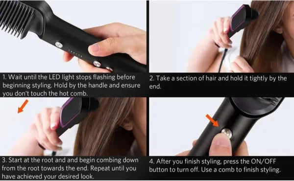 Professional Electric Hair Straightener Comb Brush