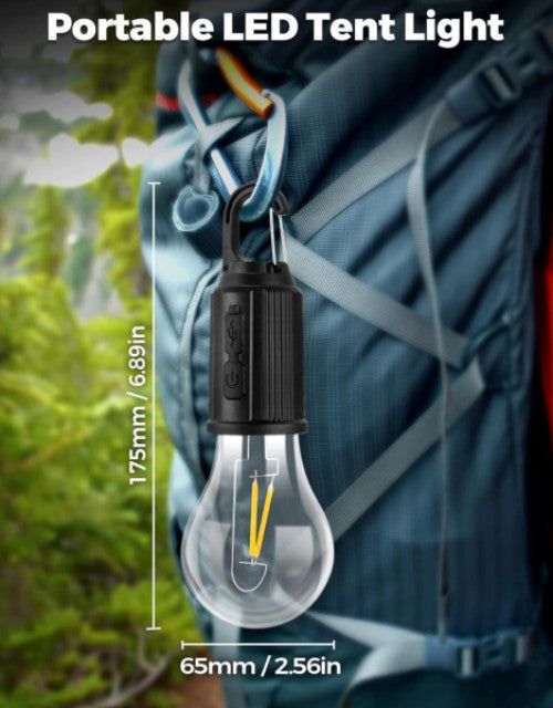 New Outdoor Camping Hanging Type-C Charging Retro Light Bulb Lighting Decoration